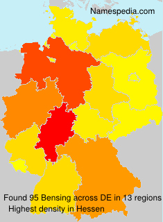 Surname Bensing in Germany Surname Bensing in Germany