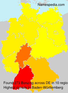Surname Benzing in Germany Surname Benzing in Germany