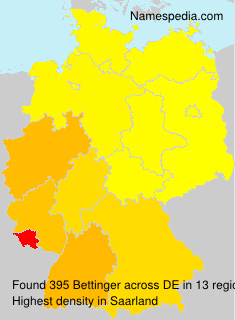 Surname Bettinger in Germany Surname Bettinger in Germany