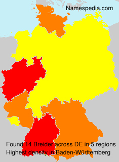Surname Breider in Germany Surname Breider in Germany