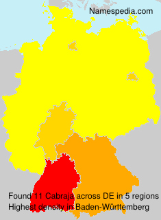 Surname Cabraja in Germany Surname Cabraja in Germany
