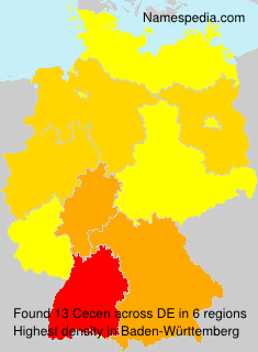 Surname Cecen in Germany Surname Cecen in Germany