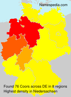 Surname Coors in Germany Surname Coors in Germany