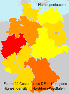 Surname Coste in Germany Surname Coste in Germany