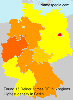 Surname Deider in Germany Surname Deider in Germany