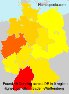 Surname Denning in Germany Surname Denning in Germany