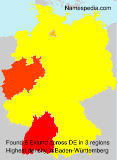 Surname Eklund in Germany Surname Eklund in Germany
