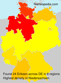 Surname Eriksen in Germany Surname Eriksen in Germany