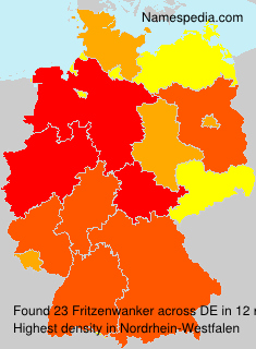 Surname Fritzenwanker in Germany Surname Fritzenwanker in Germany
