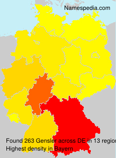 Surname Gensler in Germany Surname Gensler in Germany