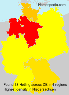 Surname Hetling in Germany Surname Hetling in Germany