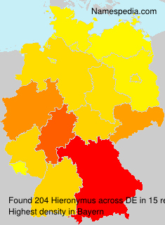 Surname Hieronymus in Germany Surname Hieronymus in Germany