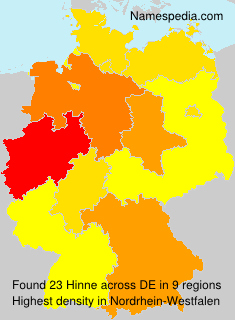 Surname Hinne in Germany Surname Hinne in Germany