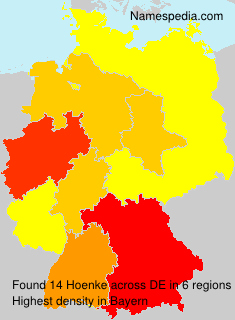 Surname Hoenke in Germany Surname Hoenke in Germany