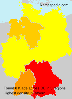 Surname Klade in Germany Surname Klade in Germany