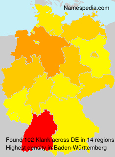 Surname Klank in Germany Surname Klank in Germany