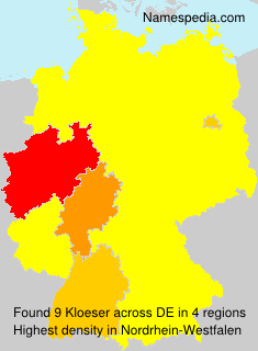 Surname Kloeser in Germany Surname Kloeser in Germany