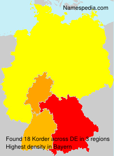 Surname Korder in Germany Surname Korder in Germany