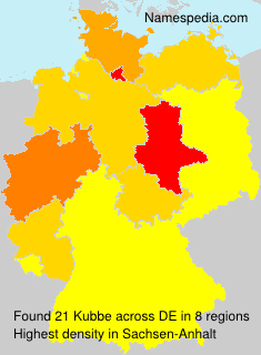 Surname Kubbe in Germany Surname Kubbe in Germany