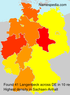 Surname Langenbeck in Germany Surname Langenbeck in Germany