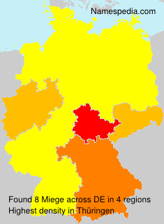 Surname Miege in Germany Surname Miege in Germany