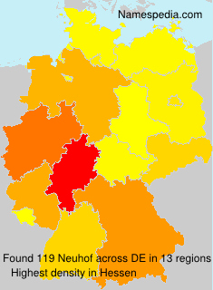 Surname Neuhof in Germany Surname Neuhof in Germany