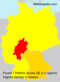 Surname Pahlich in Germany Surname Pahlich in Germany