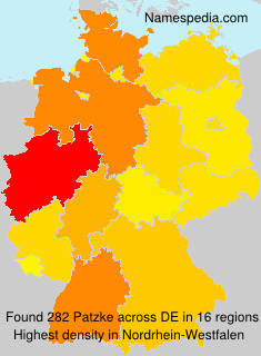 Surname Patzke in Germany Surname Patzke in Germany