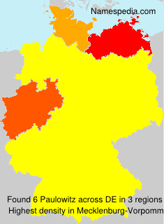 Surname Paulowitz in Germany Surname Paulowitz in Germany