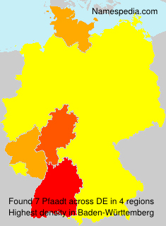 Surname Pfaadt in Germany Surname Pfaadt in Germany