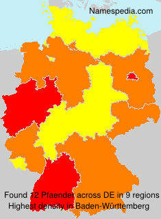 Surname Pfaender in Germany Surname Pfaender in Germany