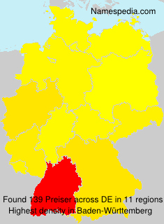Surname Preiser in Germany Surname Preiser in Germany