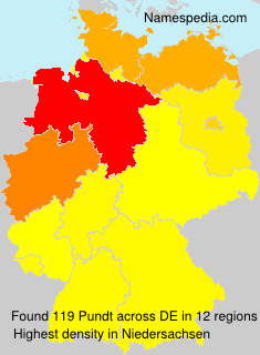 Surname Pundt in Germany Surname Pundt in Germany