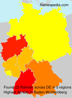 Surname Rahmer in Germany Surname Rahmer in Germany