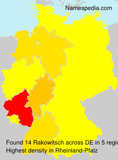 Surname Rakowitsch in Germany Surname Rakowitsch in Germany