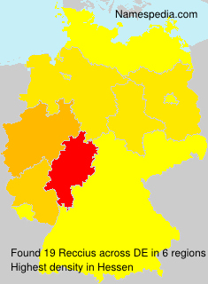 Surname Reccius in Germany Surname Reccius in Germany
