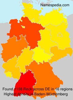 Surname Reck in Germany Surname Reck in Germany
