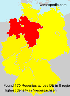 Surname Redenius in Germany Surname Redenius in Germany