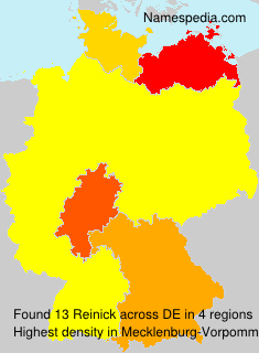Surname Reinick in Germany Surname Reinick in Germany