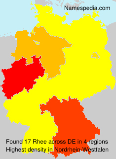 Surname Rhee in Germany Surname Rhee in Germany