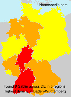 Surname Sablin in Germany Surname Sablin in Germany
