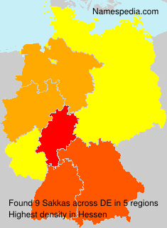 Surname Sakkas in Germany Surname Sakkas in Germany