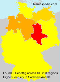 Surname Schettig in Germany Surname Schettig in Germany