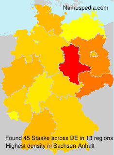 Surname Staake in Germany Surname Staake in Germany