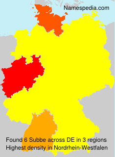 Surname Subbe in Germany Surname Subbe in Germany