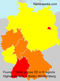Surname Teklic in Germany Surname Teklic in Germany