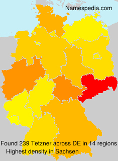 Surname Tetzner in Germany Surname Tetzner in Germany