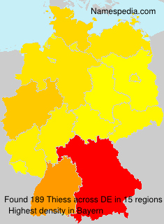 Surname Thiess in Germany Surname Thiess in Germany