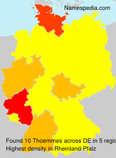 Surname Thoemmes in Germany Surname Thoemmes in Germany