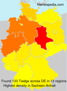 Surname Tiedge in Germany Surname Tiedge in Germany
